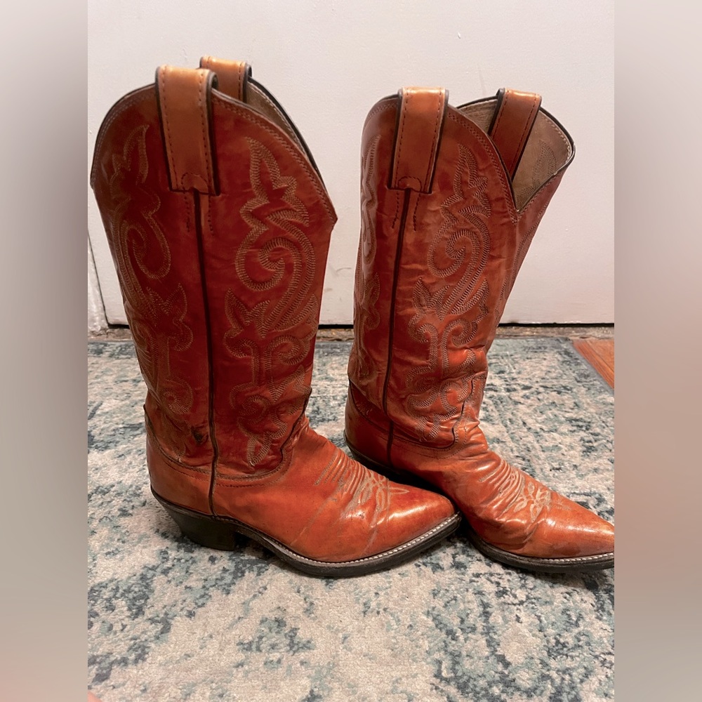 Vintage leather cowboy boots
